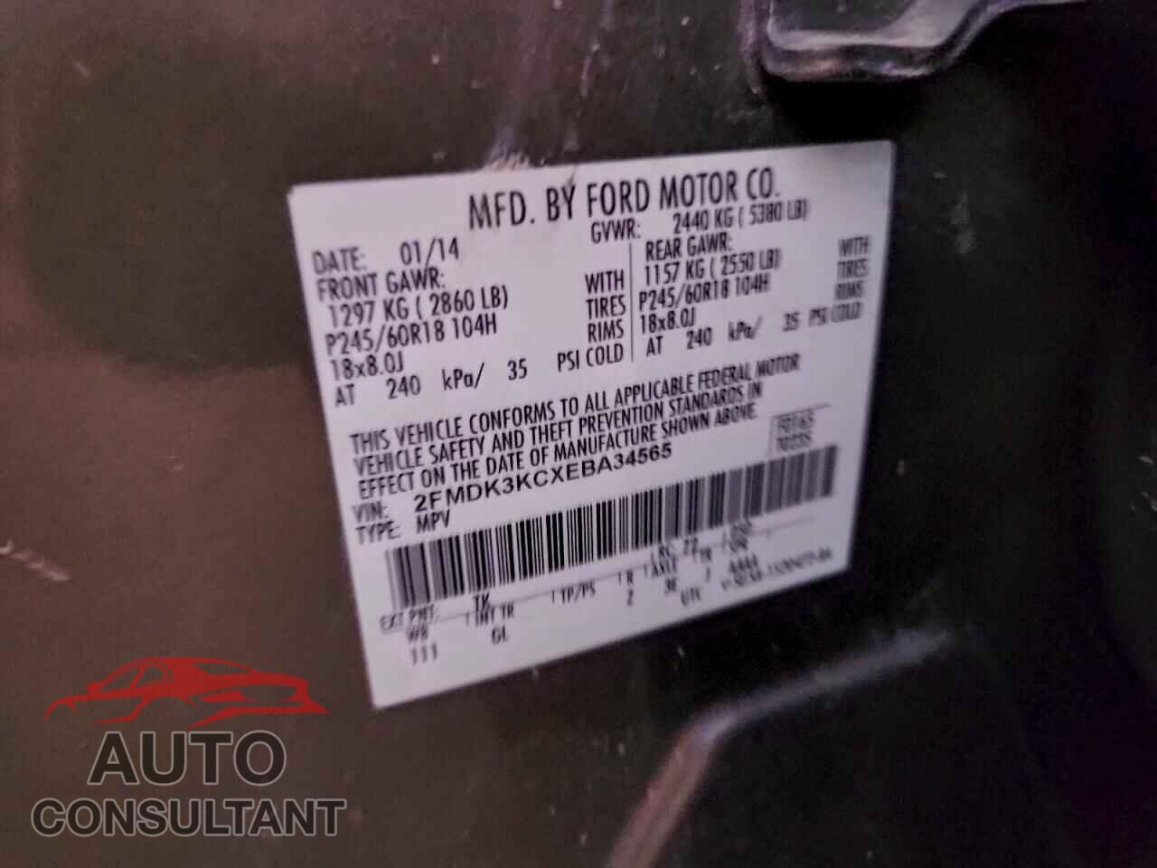FORD EDGE 2014 - 2FMDK3KCXEBA34565