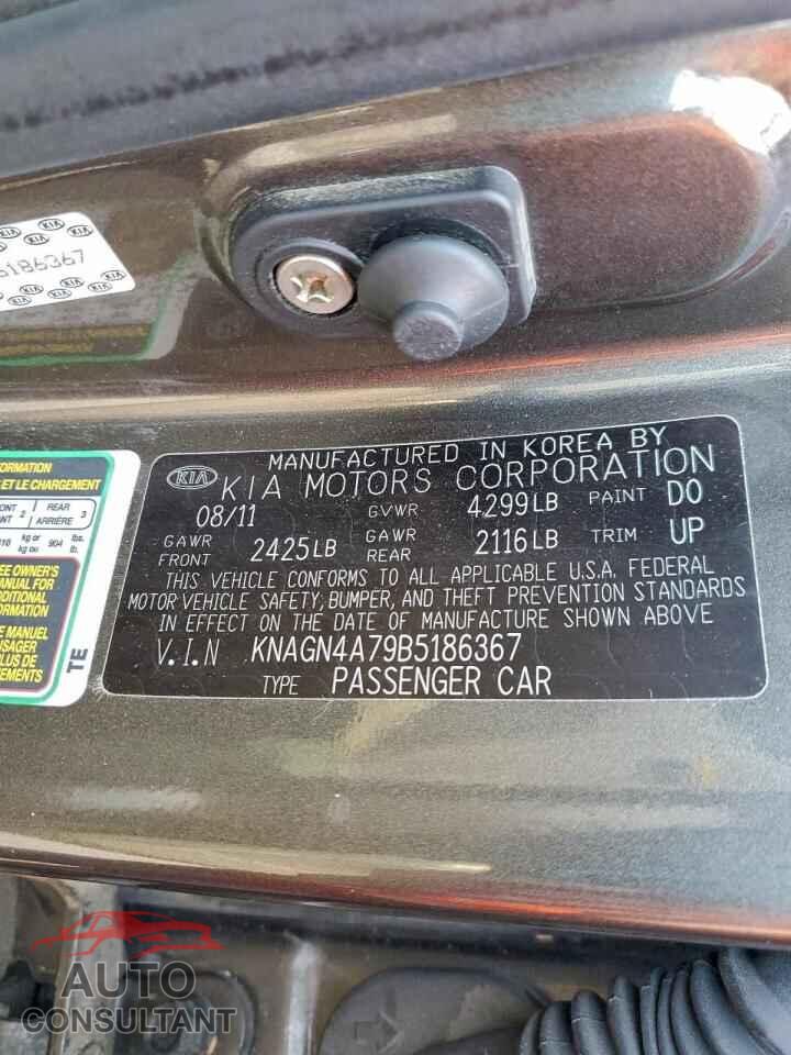 KIA OPTIMA 2011 - KNAGN4A79B5186367