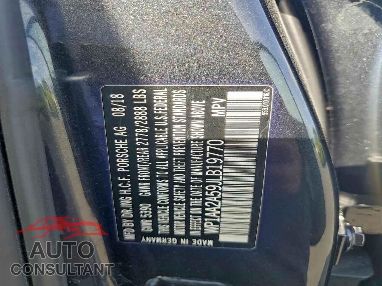 PORSCHE MACAN 2018 - WP1AA2A59JLB19770