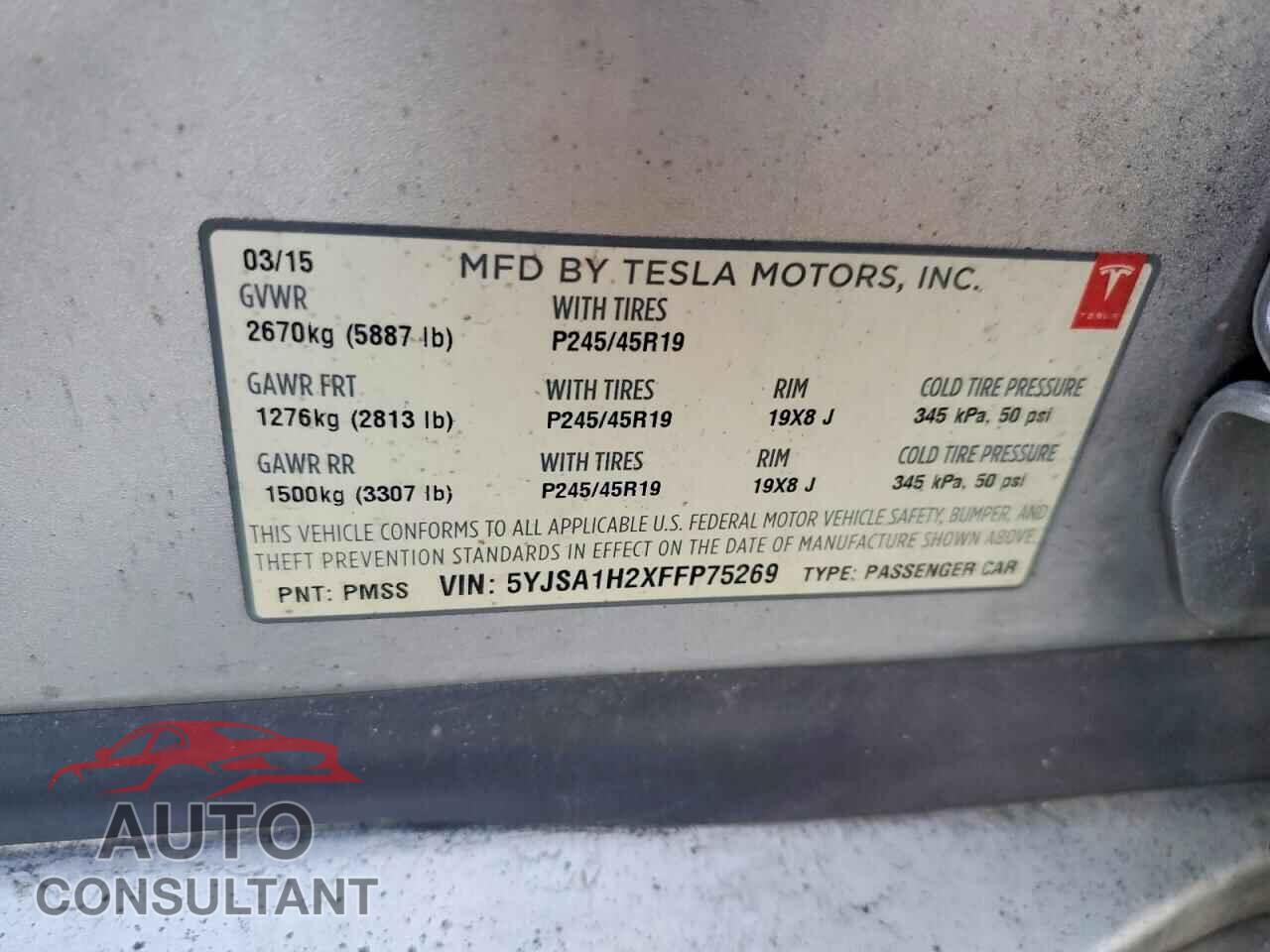 TESLA MODEL S 2015 - 5YJSA1H2XFFP75269