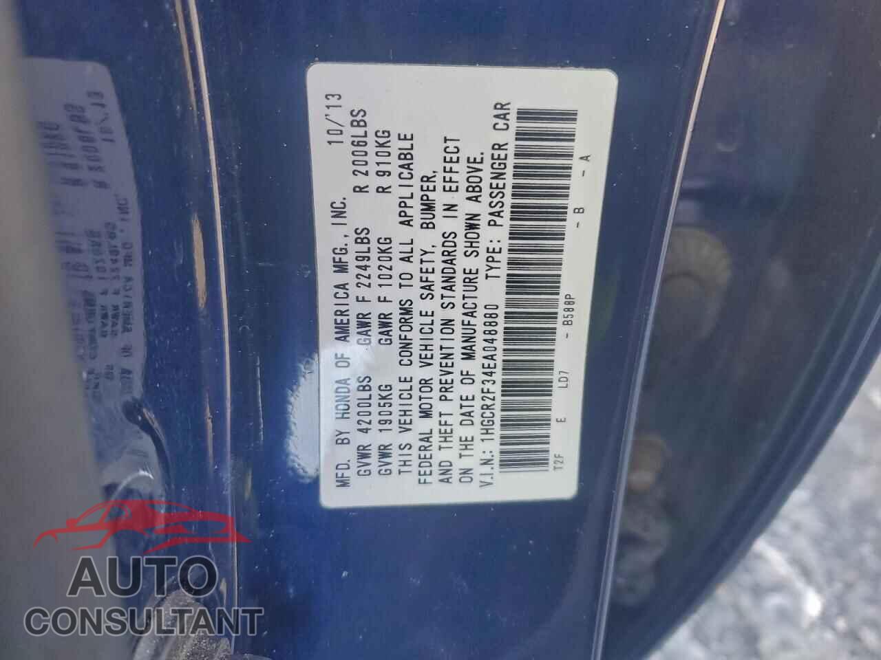 HONDA ACCORD 2014 - 1HGCR2F34EA048880