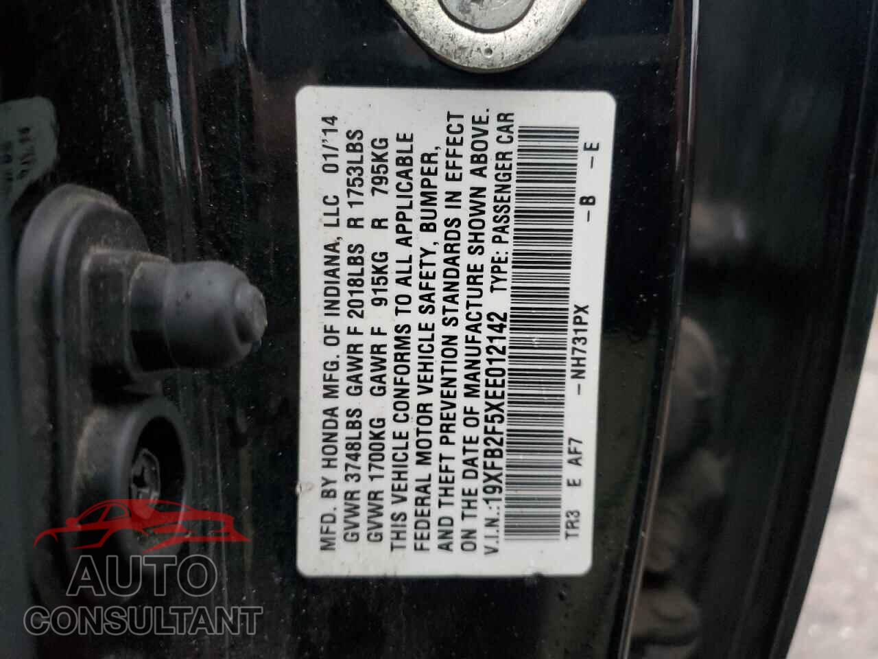 HONDA CIVIC 2014 - 19XFB2F5XEE012142