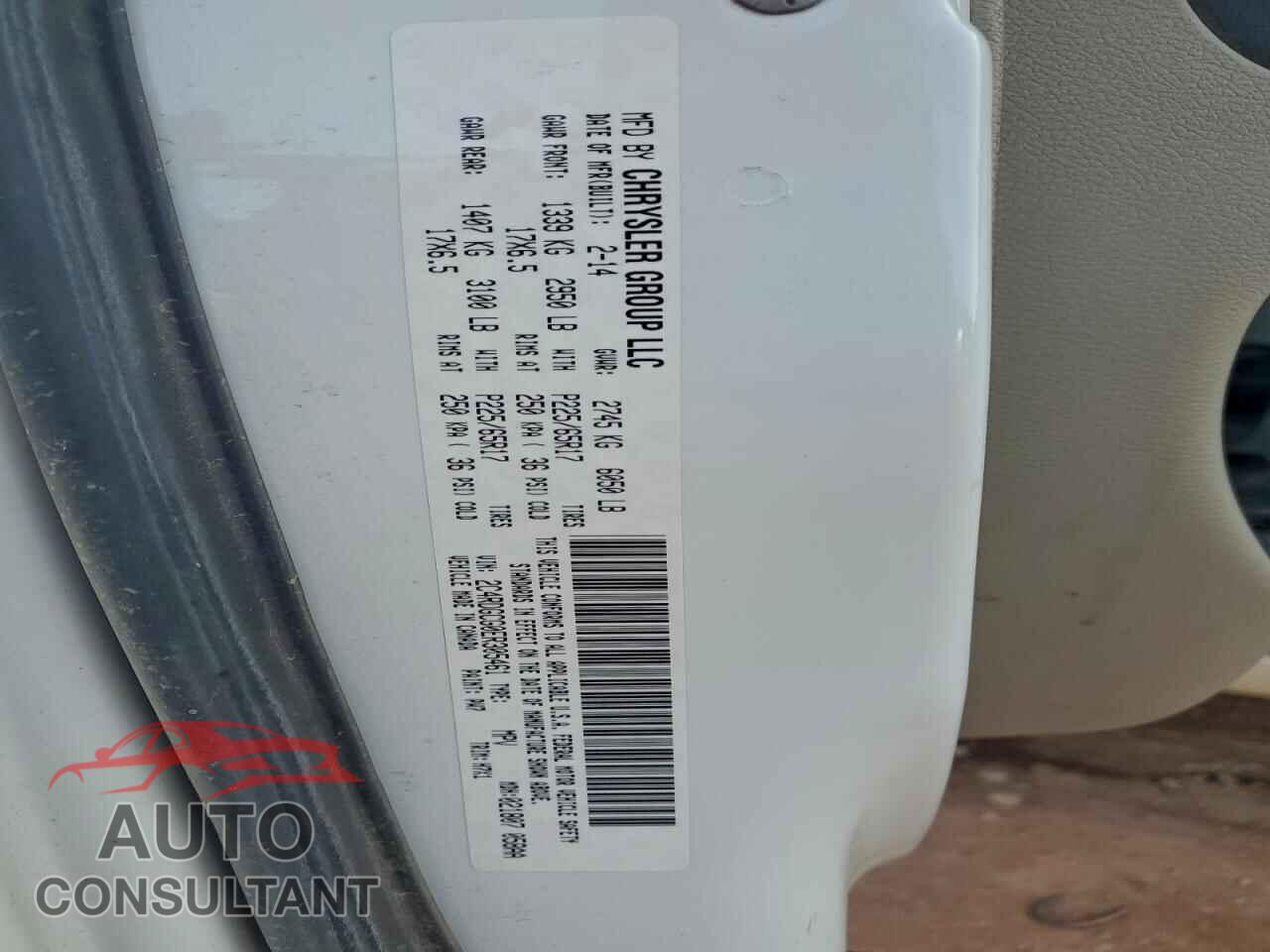 DODGE CARAVAN 2014 - 2C4RDGCG0ER305461