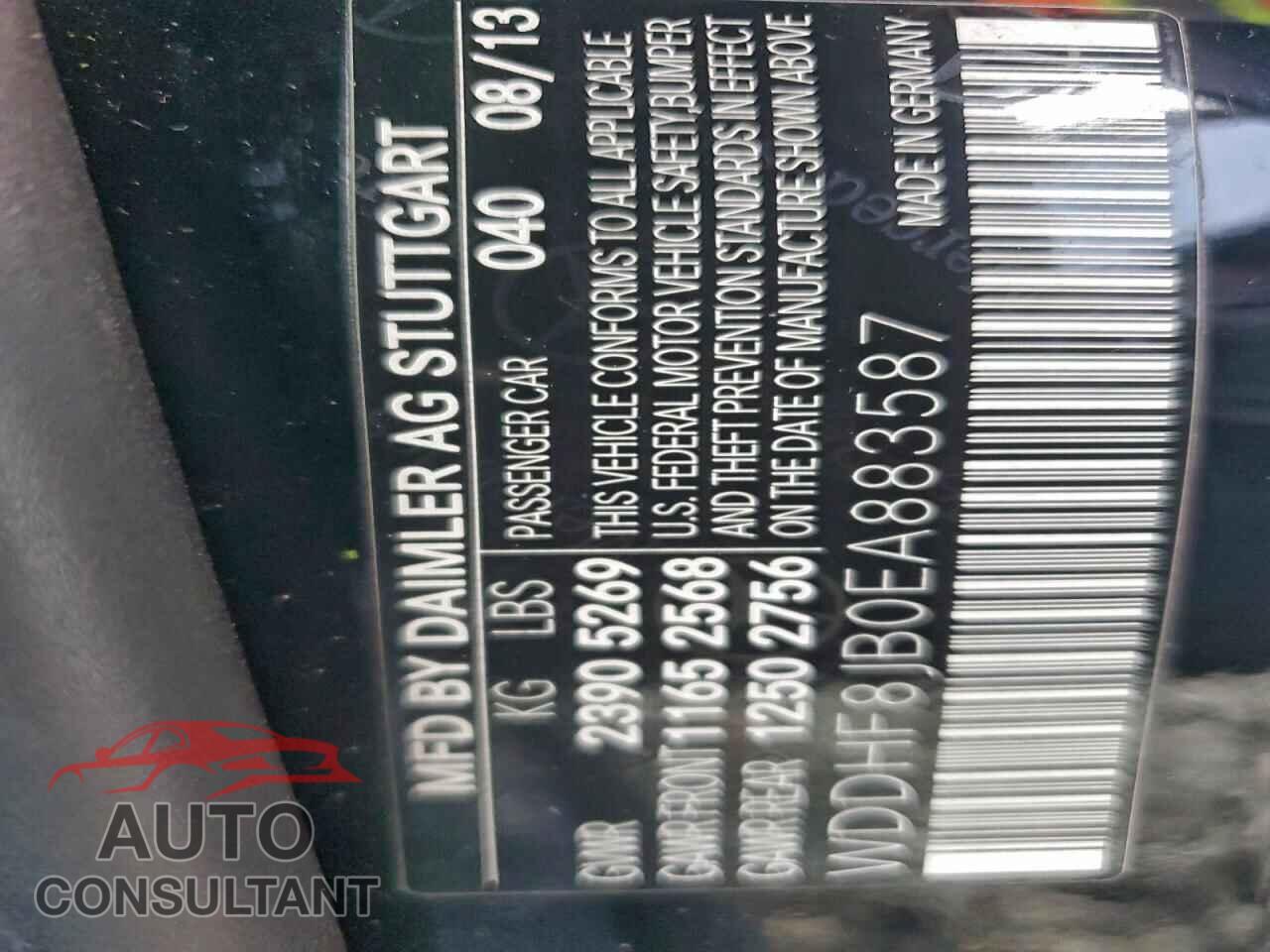 MERCEDES-BENZ E-CLASS 2014 - WDDHF8JB0EA883587