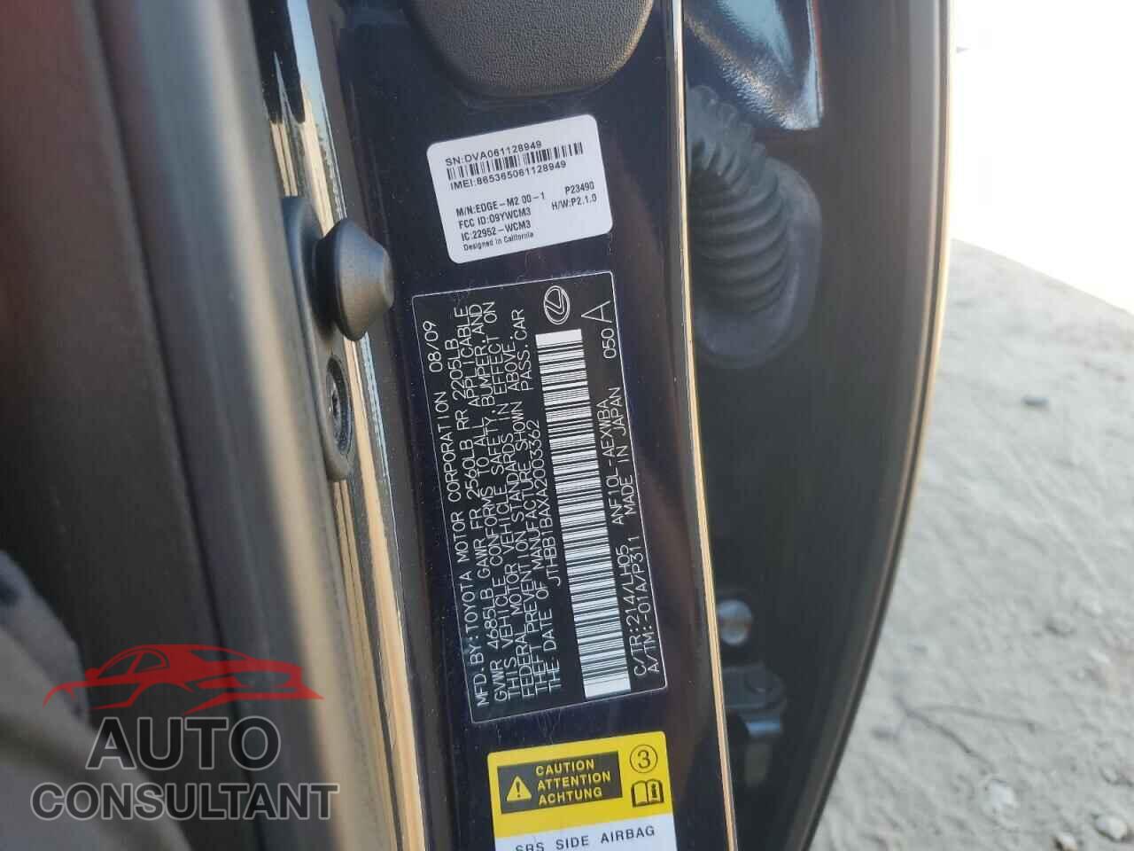 LEXUS HS 2010 - JTHBB1BAXA2003362