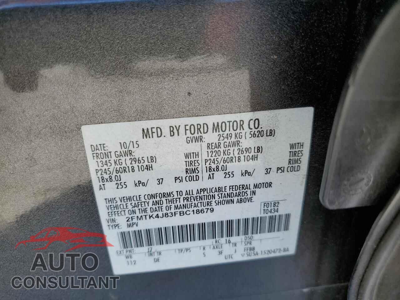 FORD EDGE 2015 - 2FMTK4J83FBC18679
