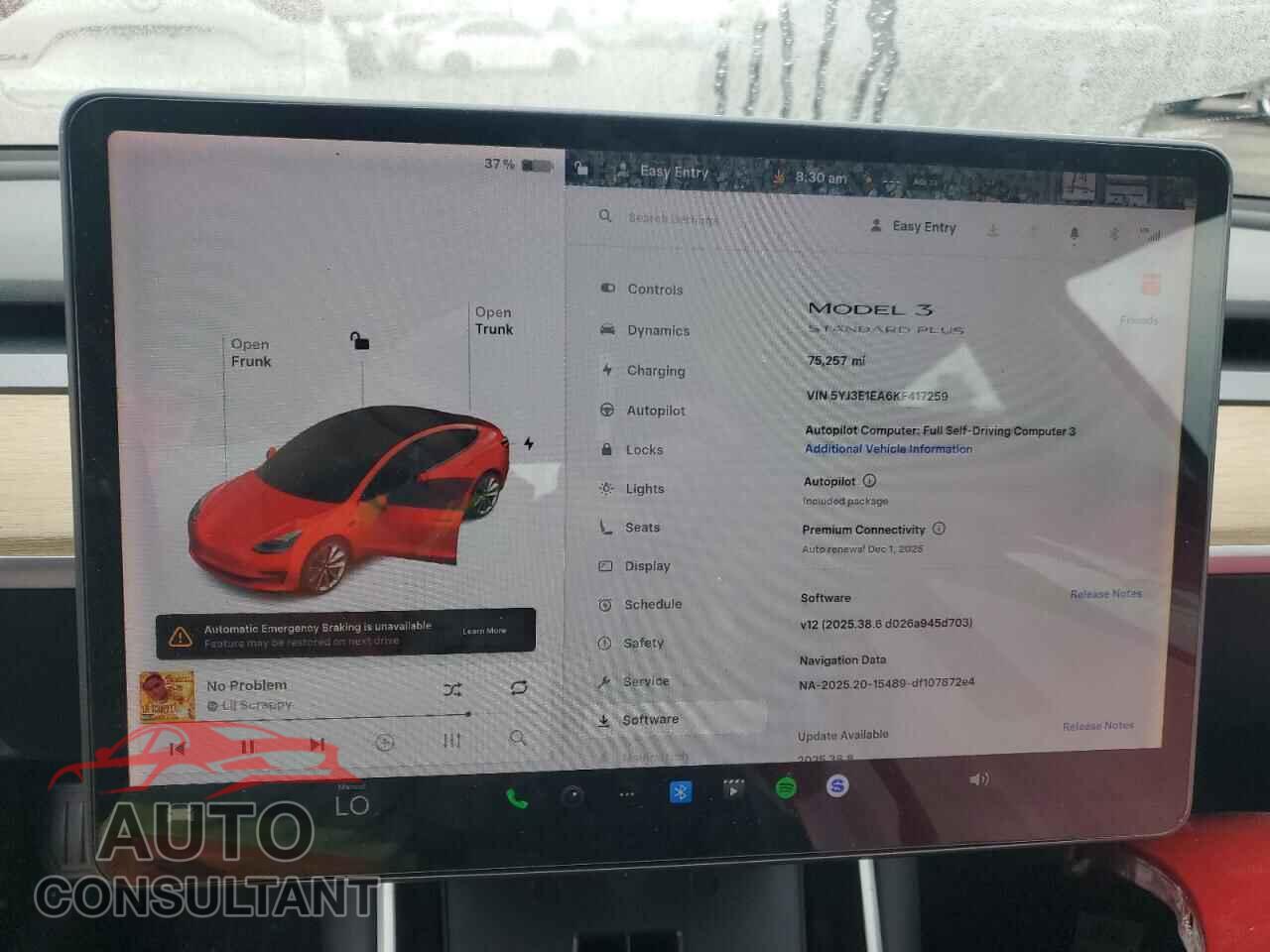 TESLA MODEL 3 2019 - 5YJ3E1EA6KF417259