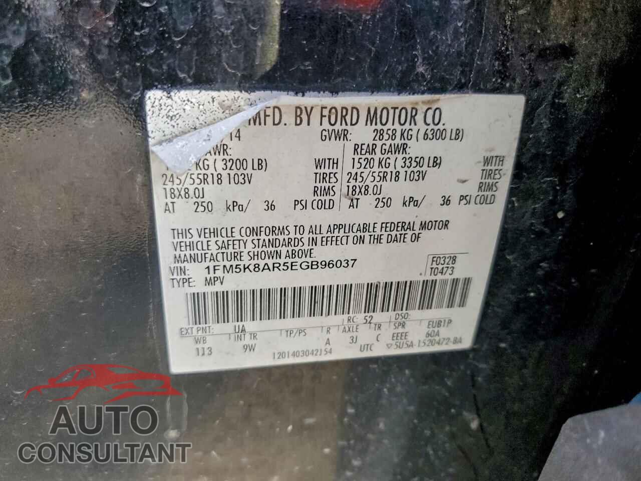 FORD EXPLORER 2014 - 1FM5K8AR5EGB96037