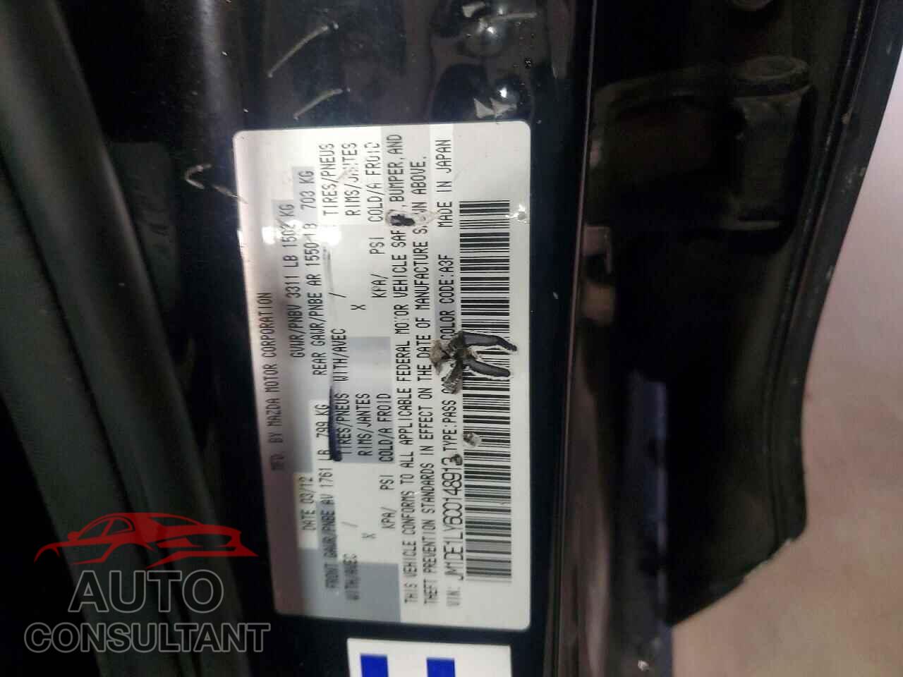 MAZDA 2 2012 - JM1DE1LY6C0148913