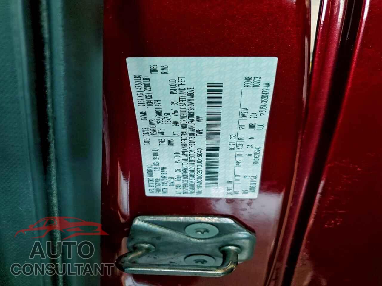 FORD ESCAPE 2013 - 1FMCU0G97DUD15040