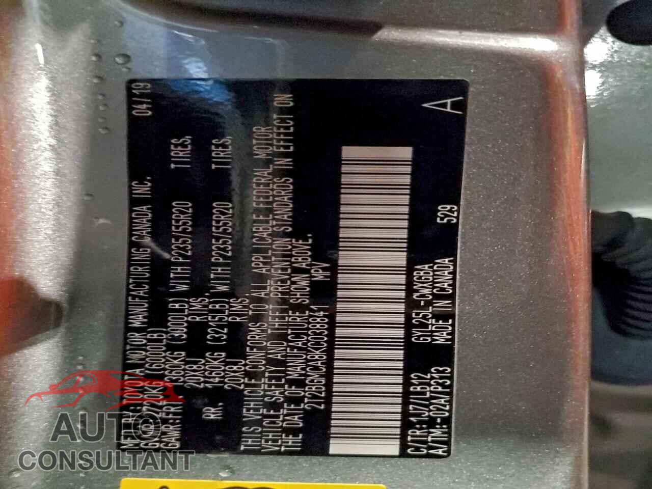 LEXUS RX450 2019 - 2T2BGMCA8KC038841