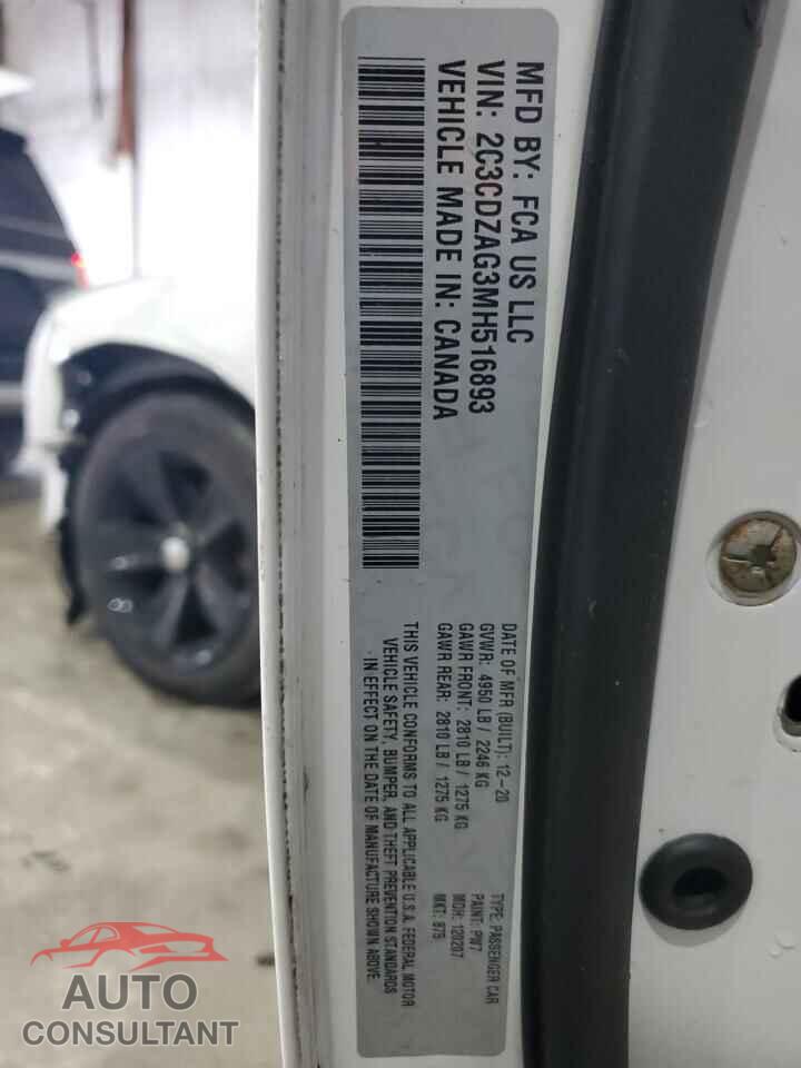DODGE CHALLENGER 2021 - 2C3CDZAG3MH516893