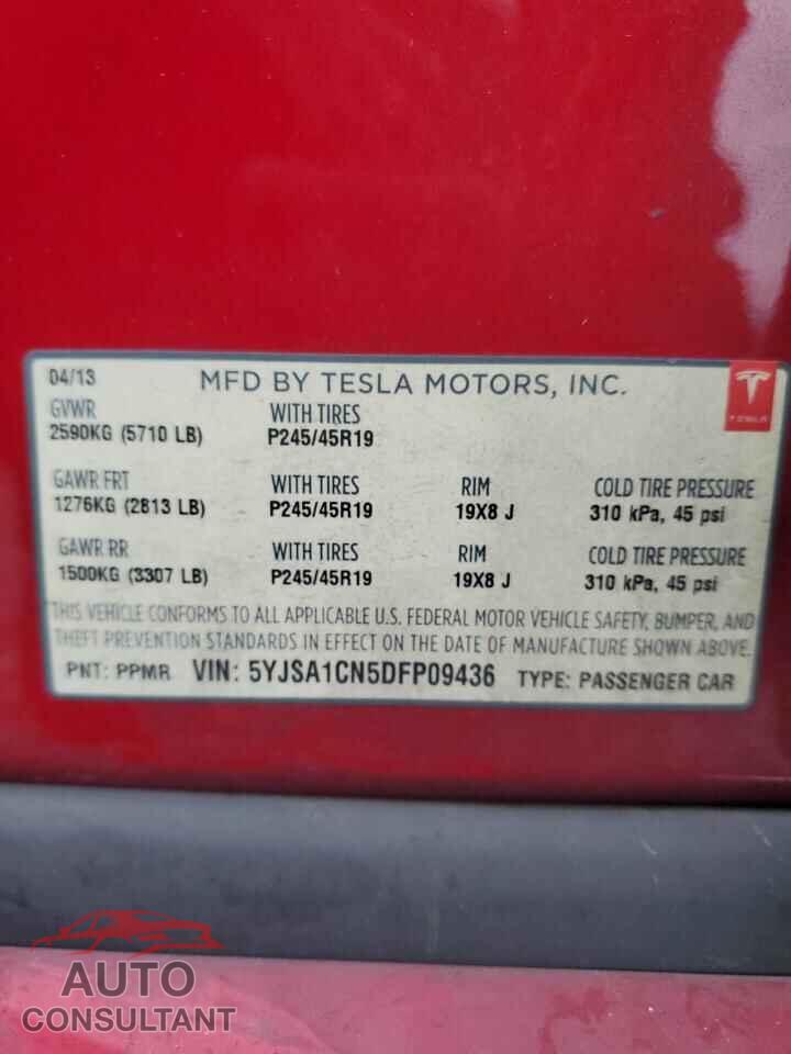 TESLA MODEL S 2013 - 5YJSA1CN5DFP09436