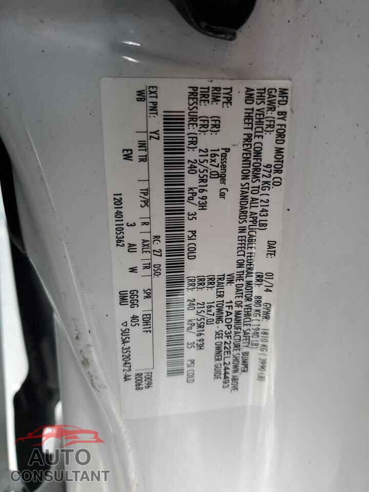 FORD FOCUS 2014 - 1FADP3F22EL244493