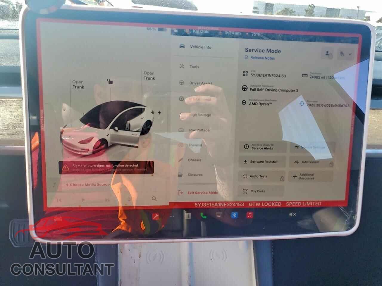 TESLA MODEL 3 2022 - 5YJ3E1EA1NF324153