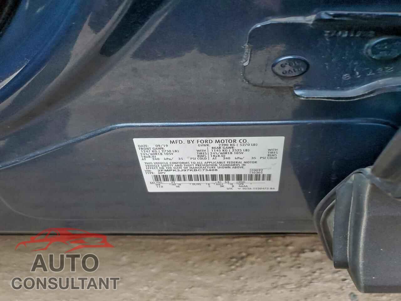FORD EDGE 2019 - 2FMPK3J97KBC73408