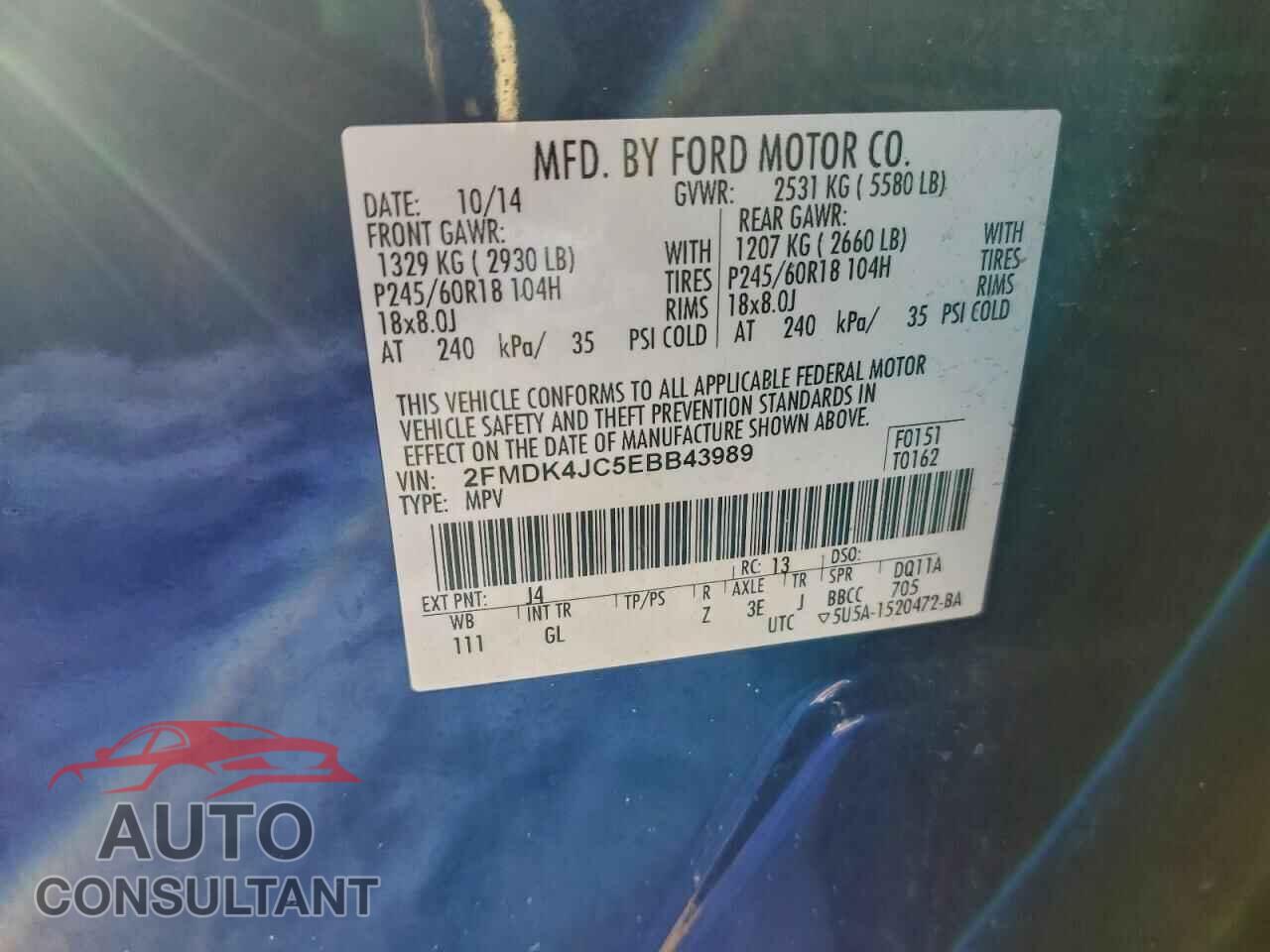 FORD EDGE 2014 - 2FMDK4JC5EBB43989