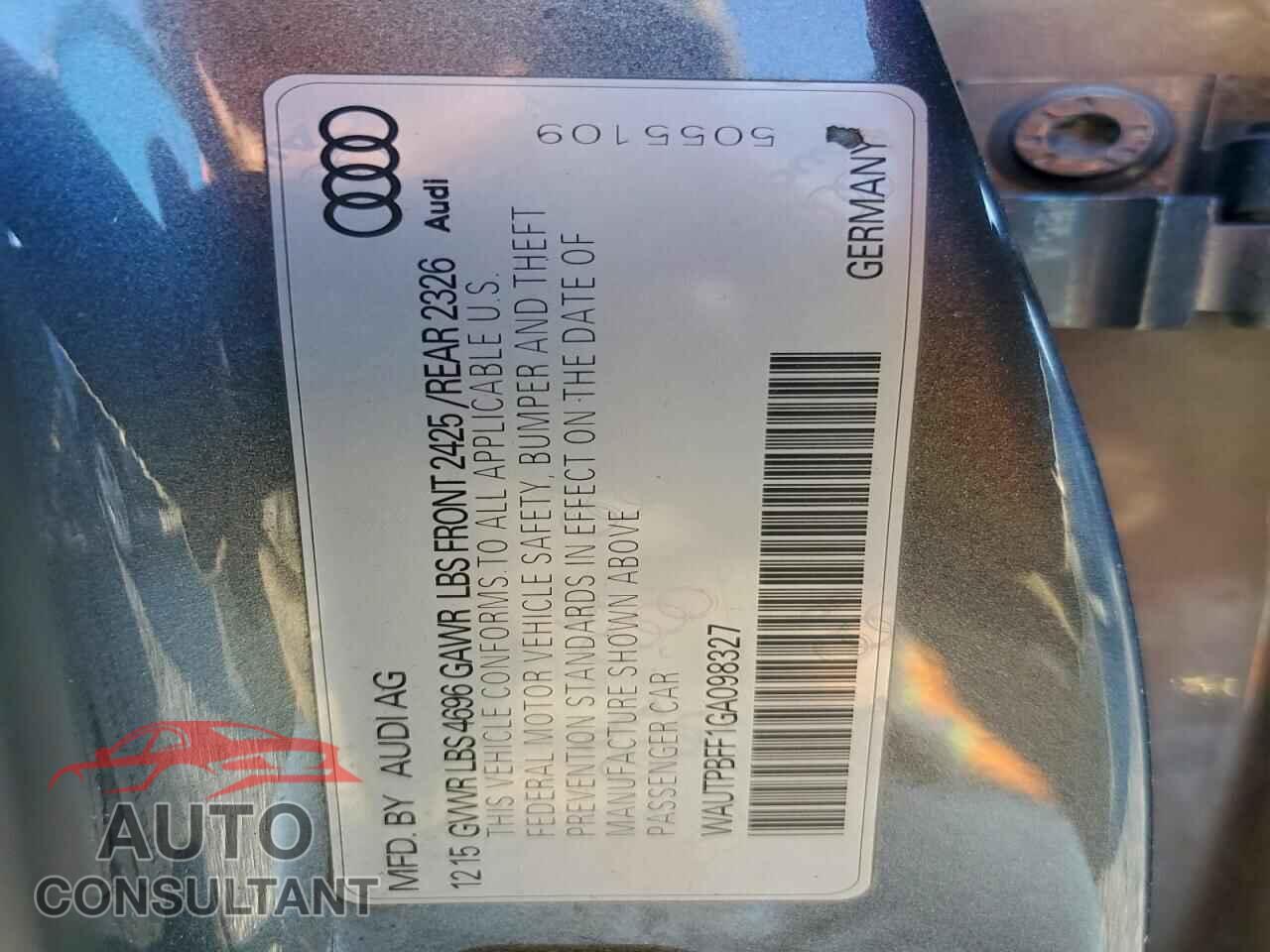 AUDI A3 2016 - WAUTPBFF1GA098327