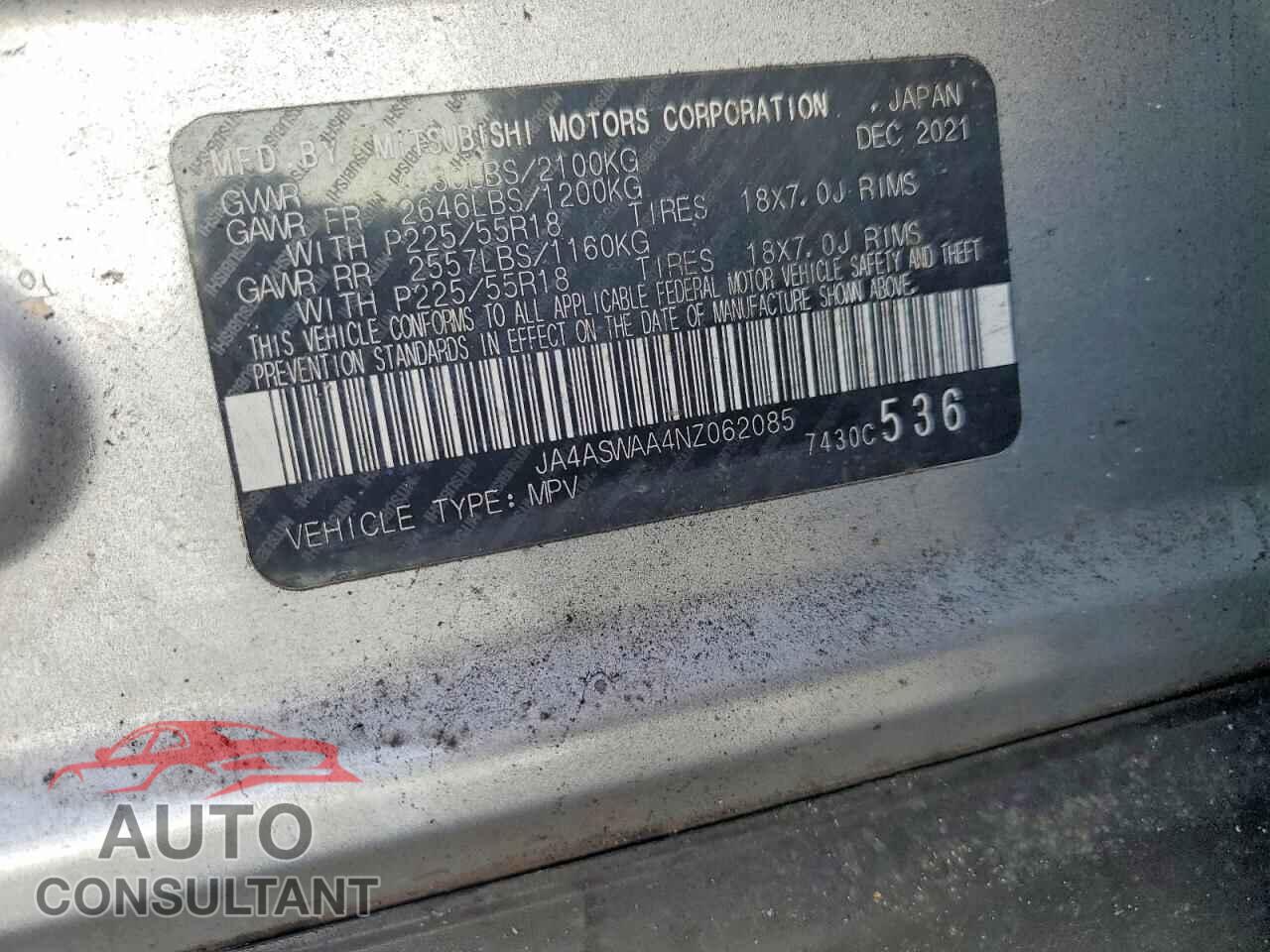 MITSUBISHI ECLIPSE 2022 - JA4ASWAA4NZ062085