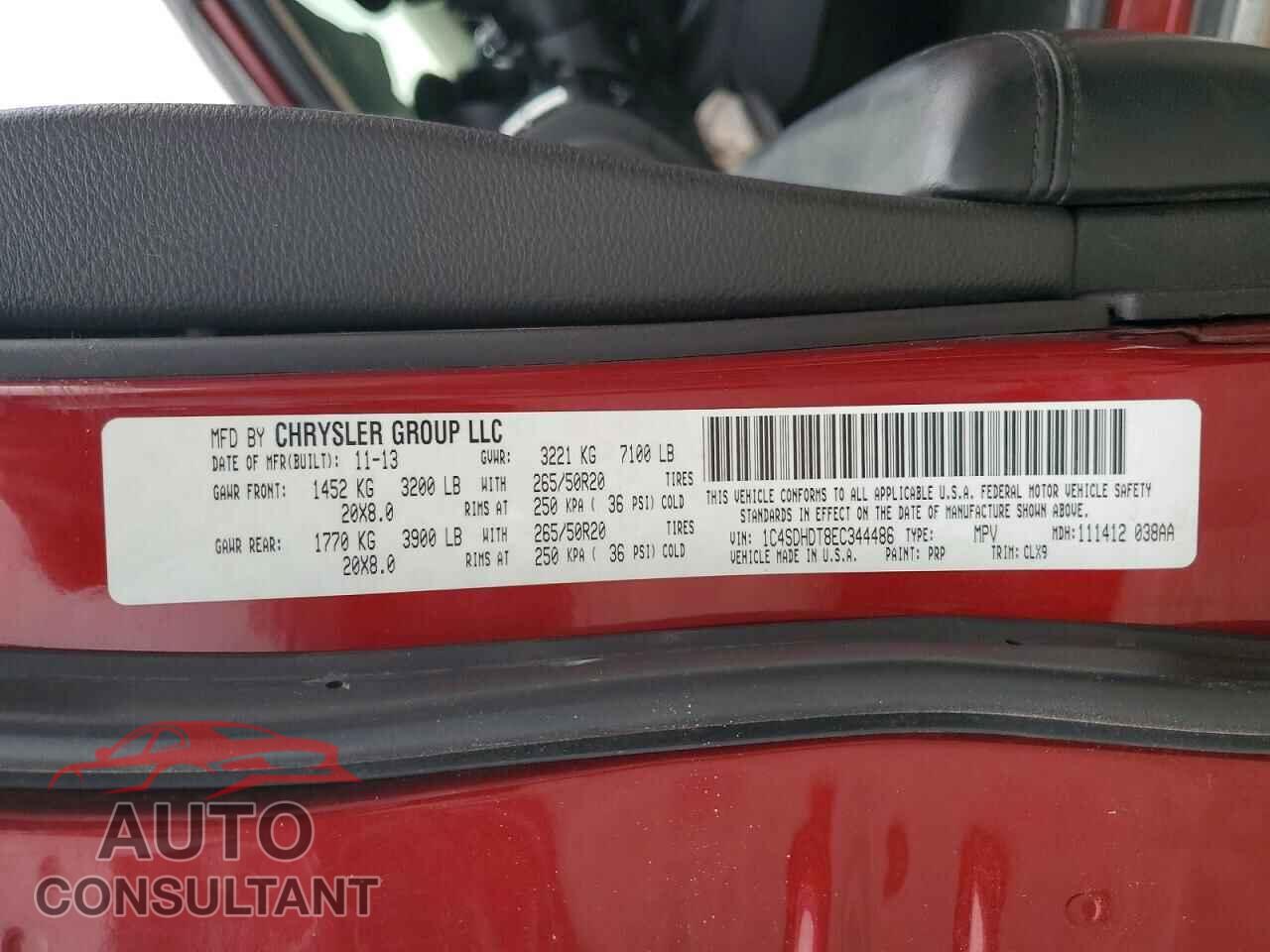 DODGE DURANGO 2014 - 1C4SDHDT8EC344486