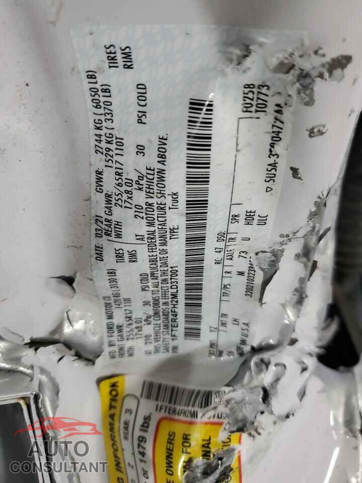 FORD RANGER 2021 - 1FTER4FH2MLD37001