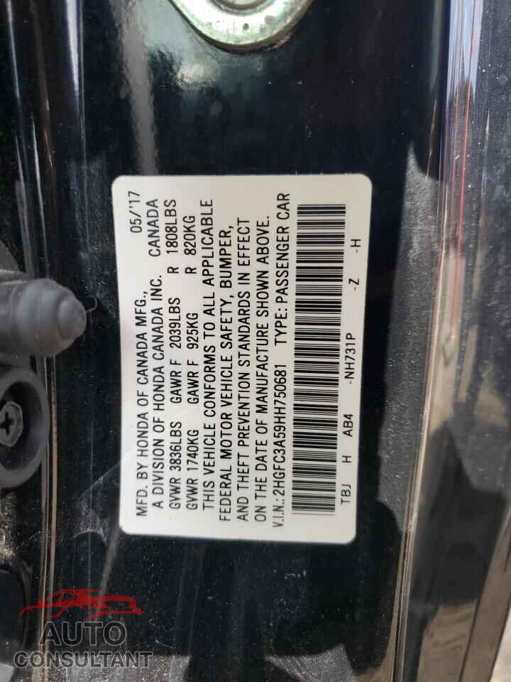 HONDA CIVIC 2017 - 2HGFC3A59HH750681