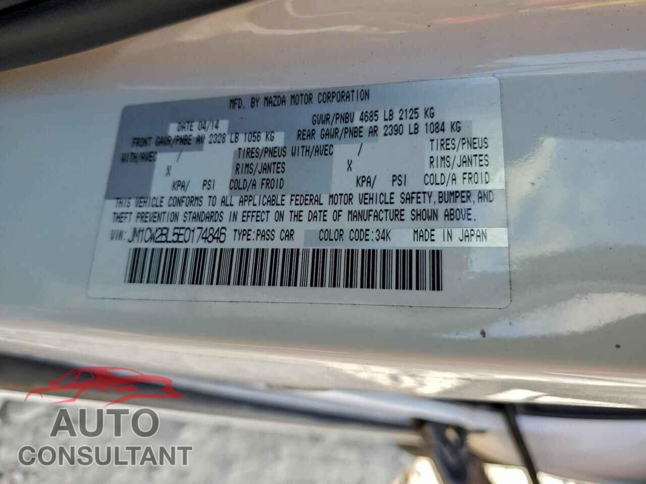 MAZDA 5 2014 - JM1CW2BL5E0174846