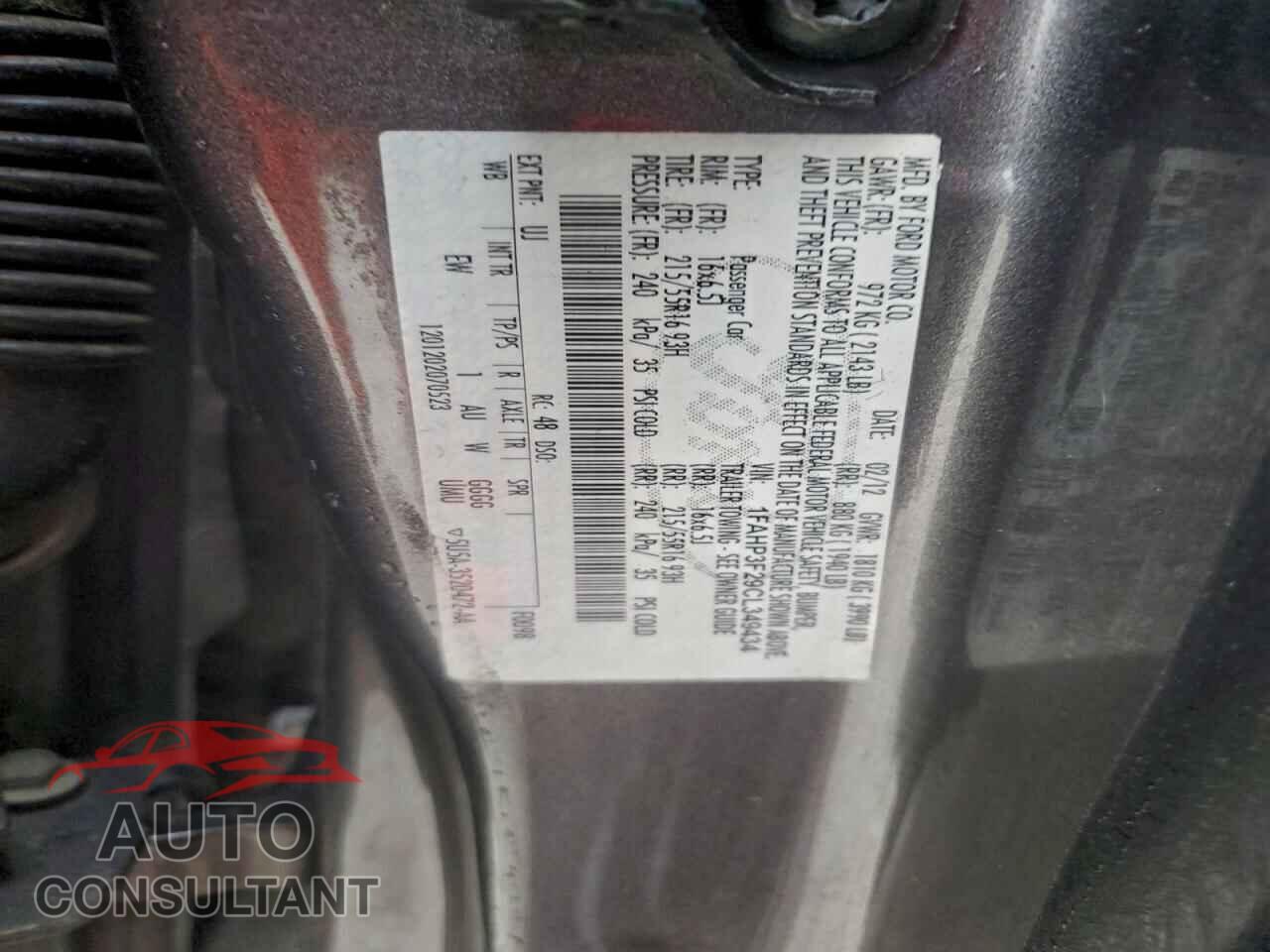FORD FOCUS 2012 - 1FAHP3F29CL349434