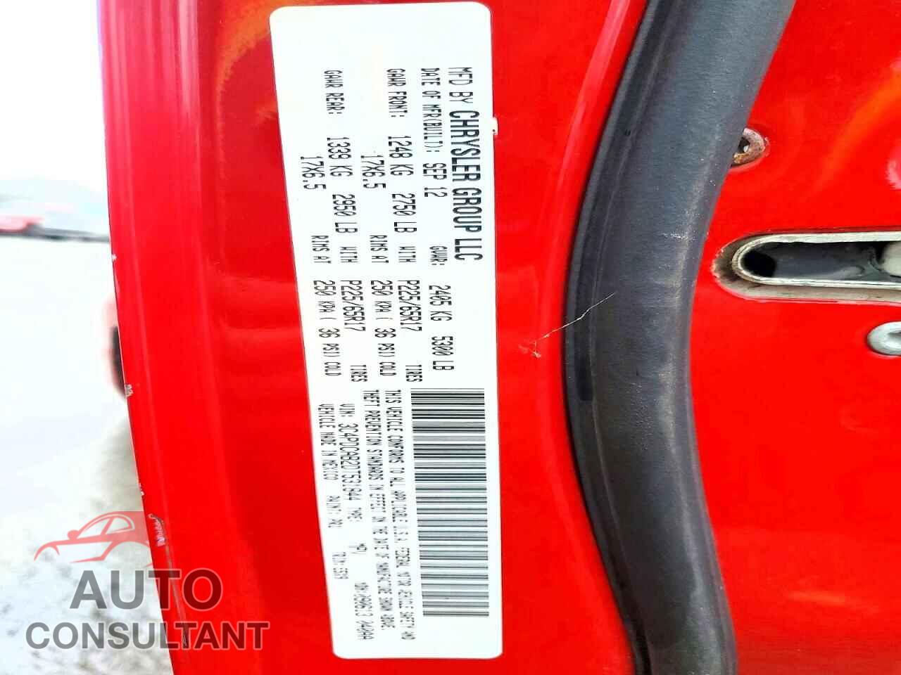 DODGE JOURNEY 2013 - 3C4PDCAB2DT531844
