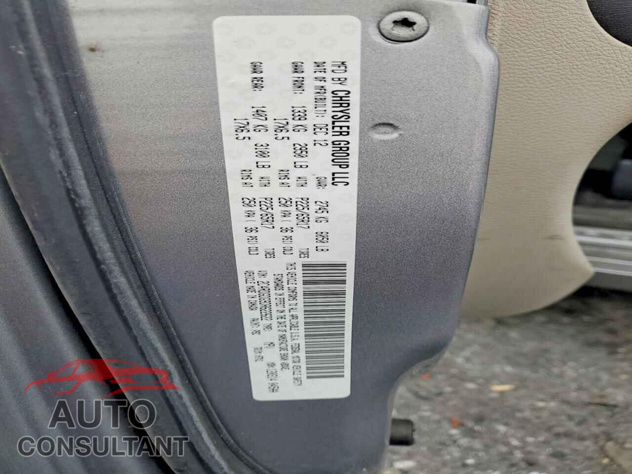 DODGE CARAVAN 2013 - 2C4RDGDG9DR622622