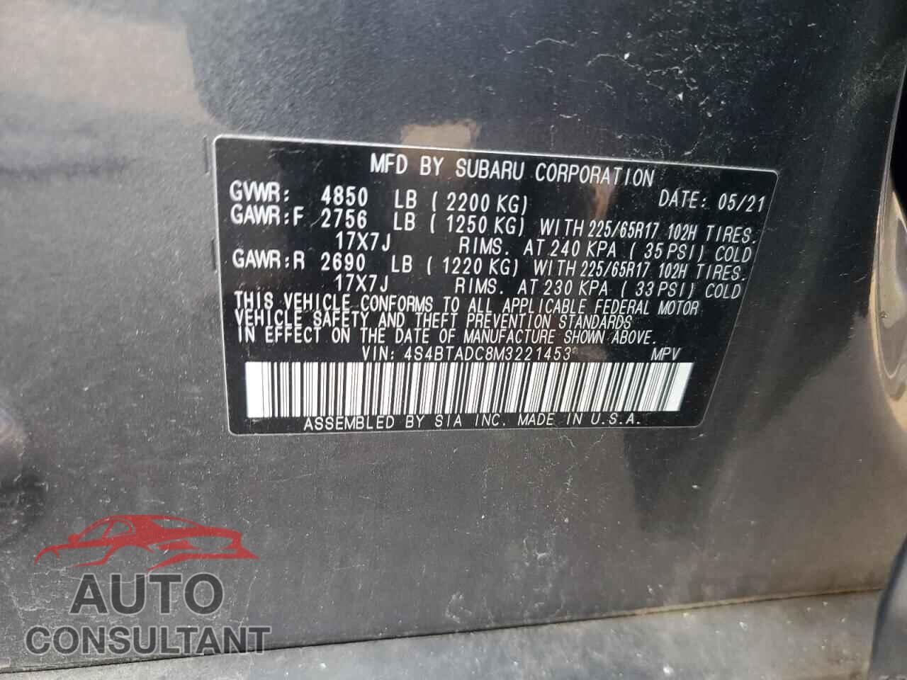 SUBARU OUTBACK 2021 - 4S4BTADC8M3221453