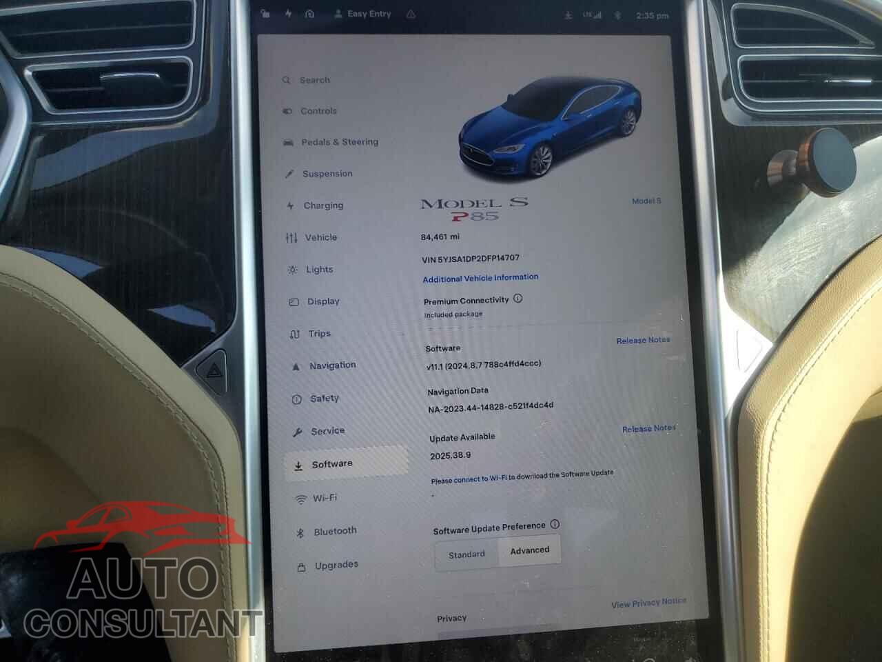 TESLA MODEL S 2013 - 5YJSA1DP2DFP14707