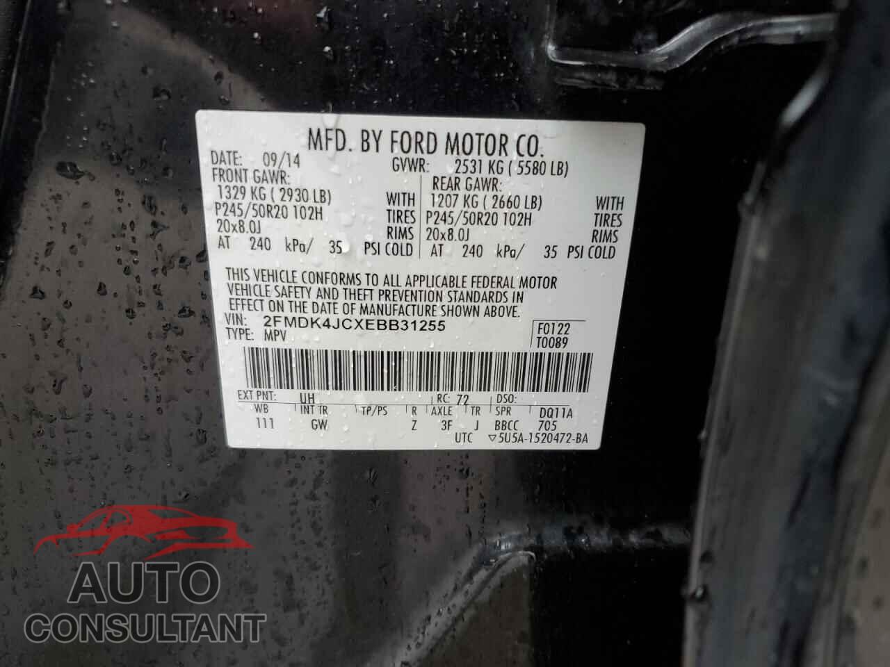 FORD EDGE 2014 - 2FMDK4JCXEBB31255