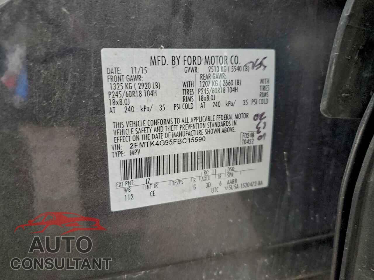 FORD EDGE 2015 - 2FMTK4G95FBC15590