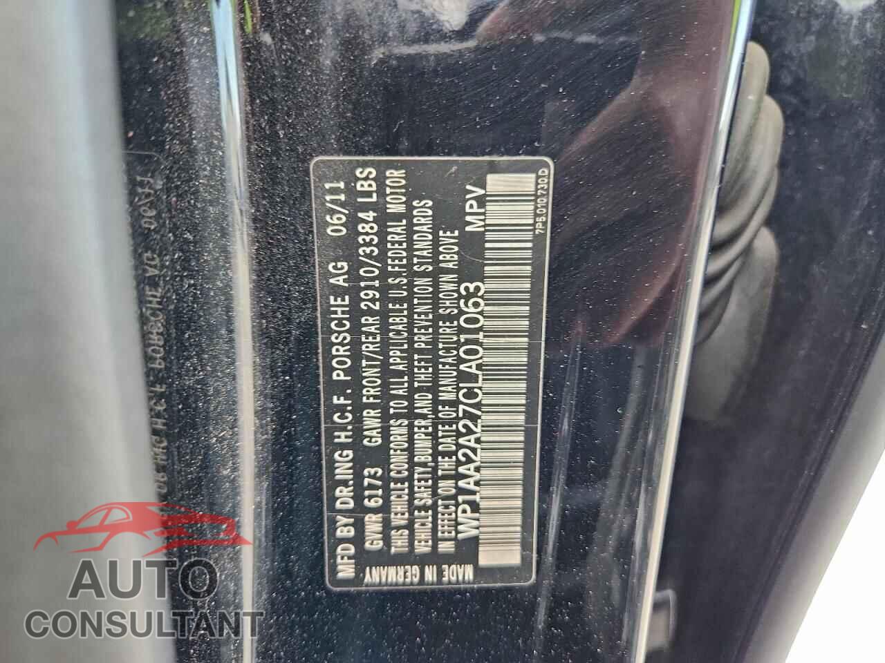 PORSCHE CAYENNE 2012 - WP1AA2A27CLA01063