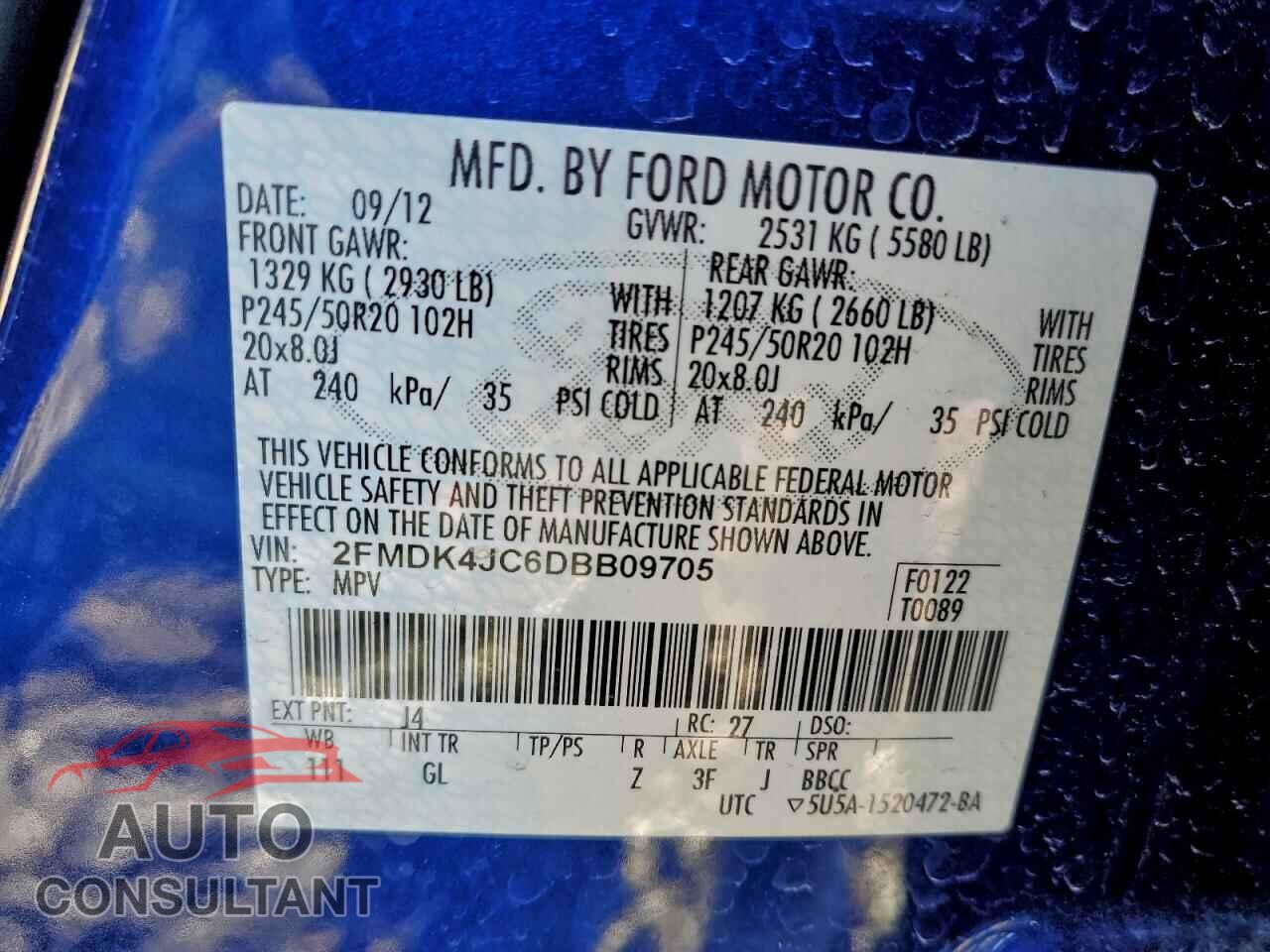 FORD EDGE 2013 - 2FMDK4JC6DBB09705