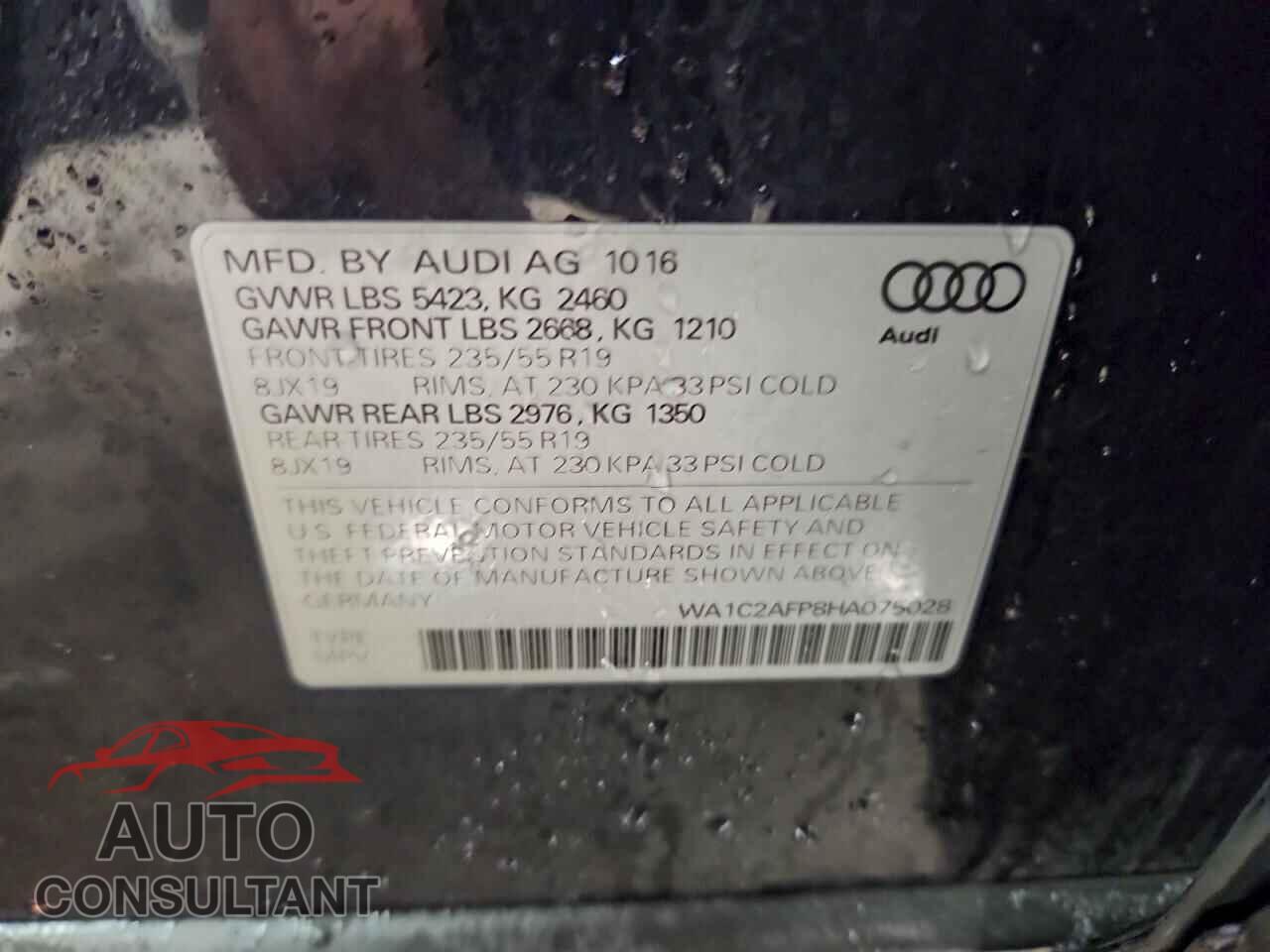 AUDI Q5 2017 - WA1C2AFP8HA075028