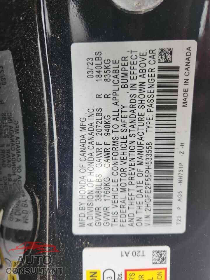 HONDA CIVIC 2023 - 2HGFE2F55PH533558
