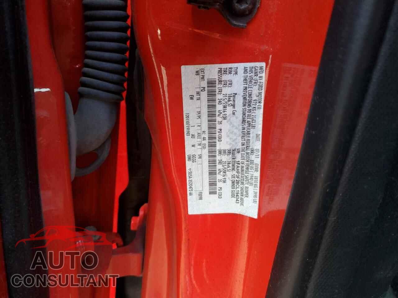FORD FOCUS 2012 - 1FAHP3F28CL194343