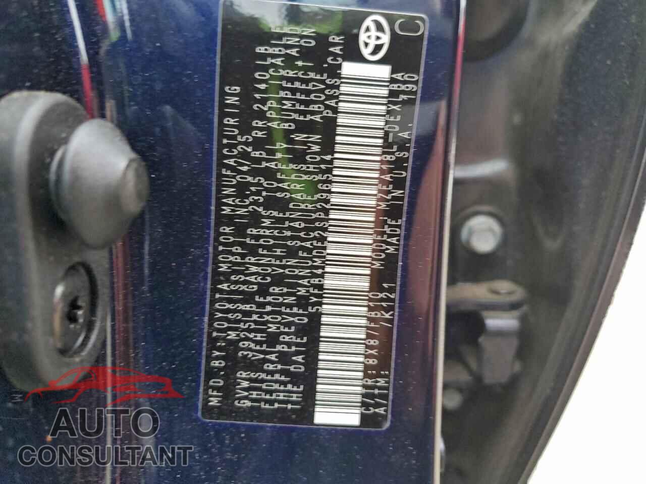TOYOTA COROLLA 2025 - 5YFB4MDE2SP296514