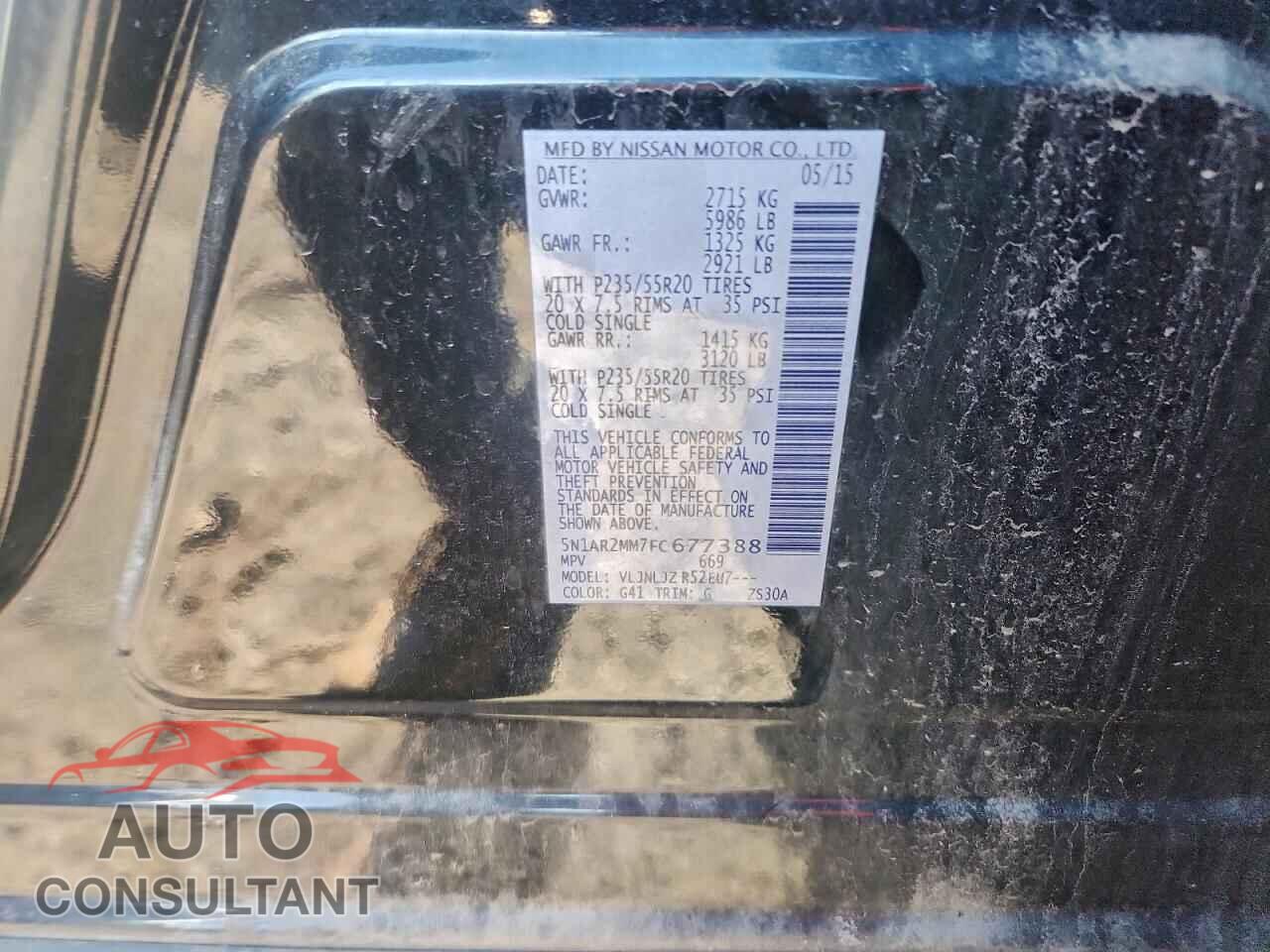 NISSAN PATHFINDER 2015 - 5N1AR2MM7FC677388