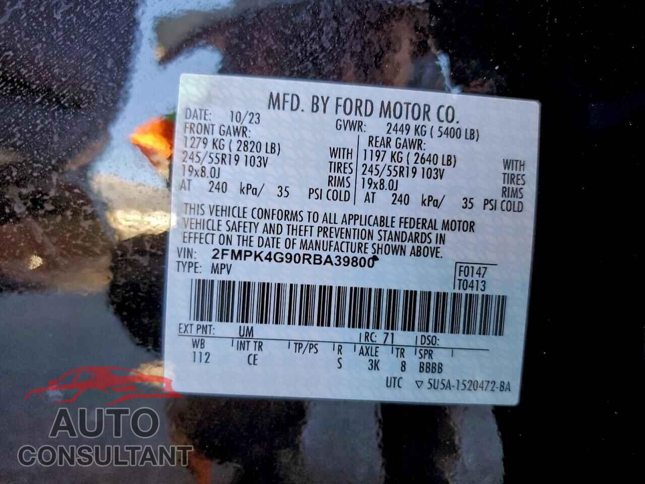 FORD EDGE 2024 - 2FMPK4G90RBA39800