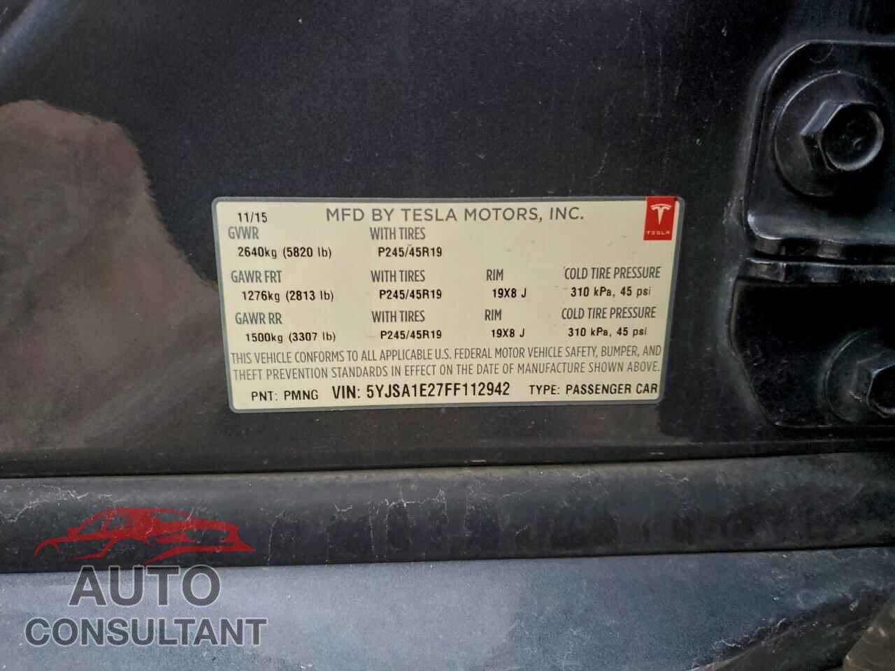 TESLA MODEL S 2015 - 5YJSA1E27FF112942