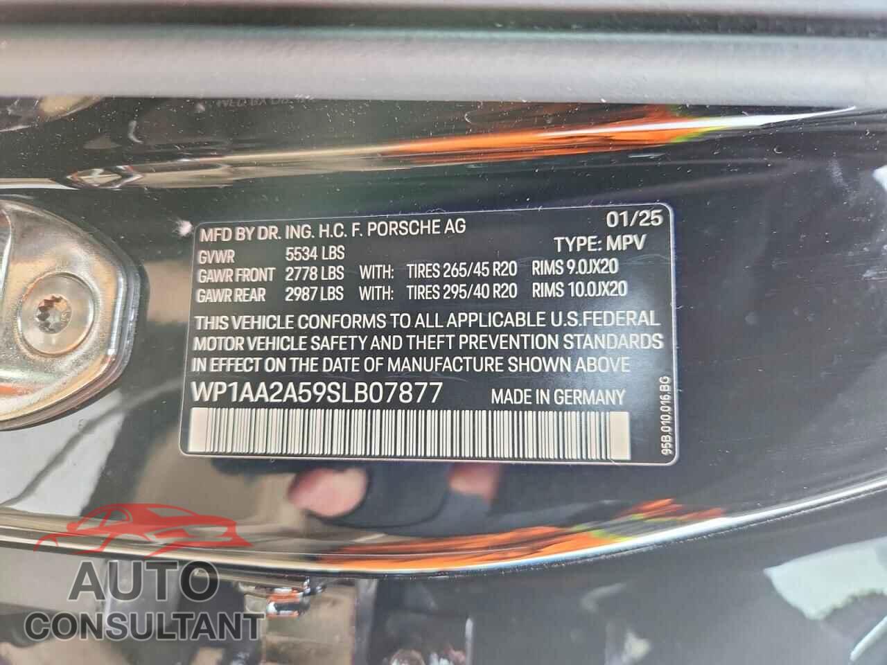 PORSCHE MACAN BASE 2025 - WP1AA2A59SLB07877