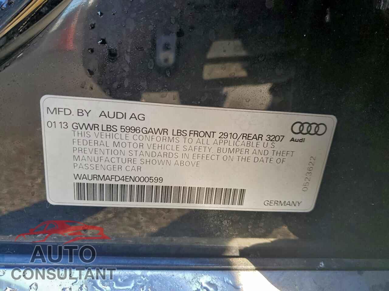 AUDI A8 2014 - WAURMAFD4EN000599