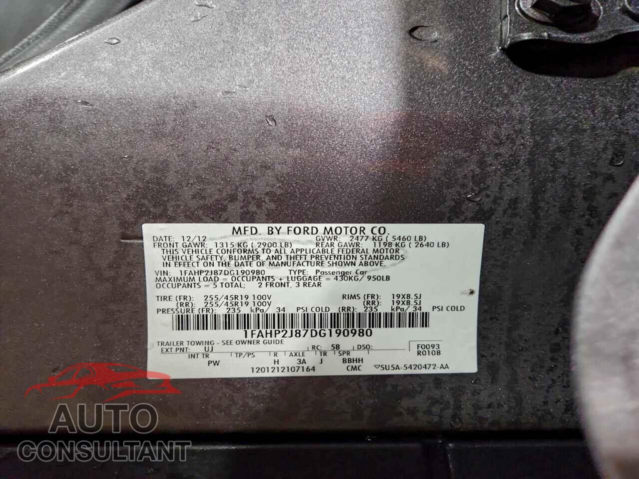 FORD TAURUS 2013 - 1FAHP2J87DG190980