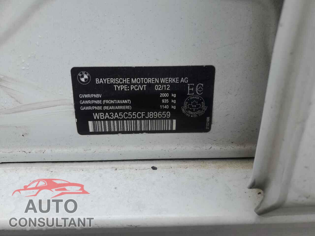 BMW 3 SERIES 2012 - WBA3A5C55CFJ89659