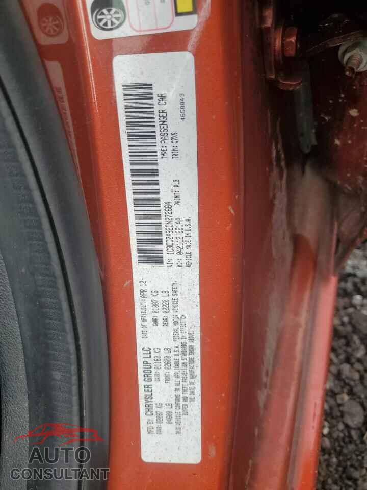 DODGE AVENGER 2012 - 1C3CDZAB2CN272664