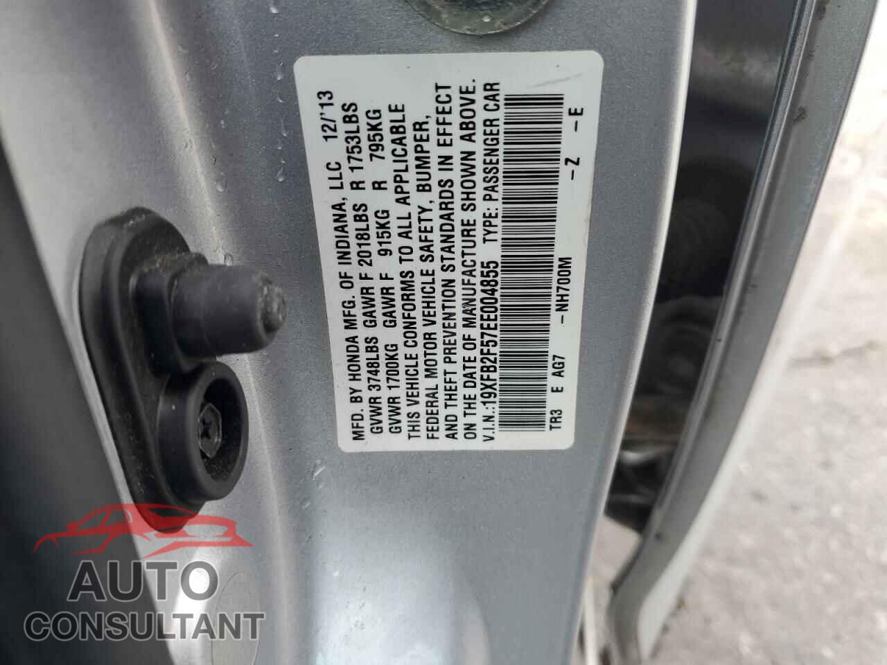 HONDA CIVIC 2014 - 19XFB2F57EE004855