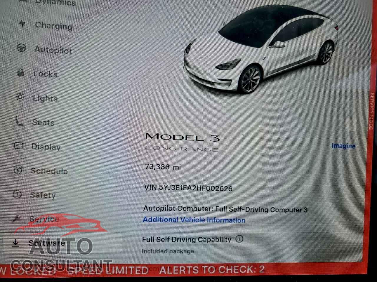 TESLA MODEL 3 2017 - 5YJ3E1EA2HF002626